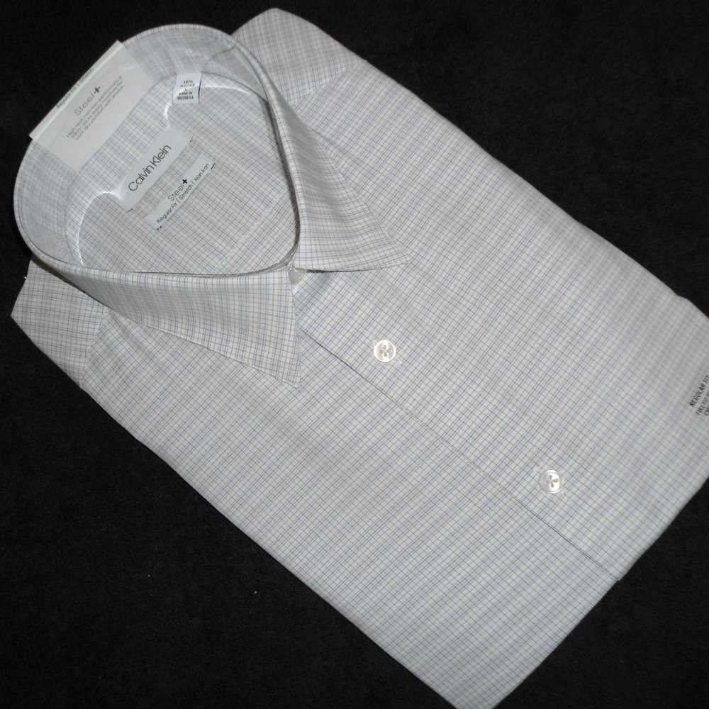 CALVIN KLEIN PURPLE MULTI-STRIPE DRESS SHIRT
